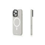 Youngkit iPhone 16 Pro Uyumlu Kılıf Magsafe ile Uyumlu Kamera Standlı Youngkit Bitty Cream Kapak Gri