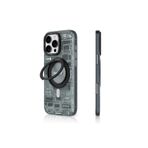 Youngkit iPhone 16 Pro Uyumlu Kılıf Magsafe ile Uyumlu Youngkit 360° Standlı Technology Serisi Kapak Gri