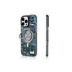 Youngkit iPhone 16 Pro Uyumlu Kılıf Magsafe ile Uyumlu Youngkit 360° Standlı Technology Serisi Kapak Mavi