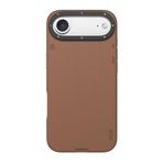 Youngkit İphone 17 Air Kılıf M-Safeli Basit Mat Deri Desenli Tech Fashion Serisi Kapak Kahverengi