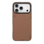 Youngkit İphone 17 Pro Kılıf M-Safeli Basit Mat Deri Desenli Youngkit Tech Fashion Serisi Kapak Kahverengi