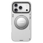 Youngkit İphone 17 Pro Max Kılıf M-Safeli Standlı Basit Mat Deri Youngkit Tech Leather Serisi Kapak Gri