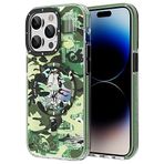 YOUNGKIT Manyetik iPhone 14 Pro Kılıf Askeri Sınıf Düşmeye Karşı Koruma Kamuflaj Desenli Mat Telefon Kılıfı iPhone 14 Pro için Darbeye Dayanıklı Tampon İnce Koruyucu Kılıf - yeşil