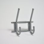 youngschwinnDESIGN 10 adet portmanto süslü askı gardırop Elbise askısı Plastik gümüş 2 kanca gizli vidalama 165 x 165 x 70 mm