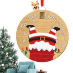 Youngwier Kaydırılabilir geri sayım Noel süsü, Noel ağacı ahşap süsü | Noel ağacı kolye ucu takvim – kırmızı halat tasarım dekorasyon aleti, pencere, duvar, dolap, kitaplık için