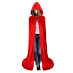 Youngwier Yetişkinler İçin Kapüşonlu Pelerin, Vampir Kostümü Yetişkin | Tam Boy Vampir Kadife Cosplay Pelerin,Cadılar Bayramı Cosplay Kostümleri, Şövalye Fantezi Serin Kostüm Unisex Kadınlar ve