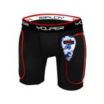 Youper Beyzbol, Futbol, Lakros, Çim Hokeyi, MMA için Yumuşak Koruyucu Atletik Kupalı Erkek Çocuk Gençlik Yastıklı Kayar Şort, Siyah, M
