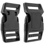 Your Day Mate Tokalı kemer bantları, siyah, sert plastikten, geçme tokalı kilit, yedek kilit, toka onarımı, sırt çantası kemer tokası, geçme kilit kayışı, 25 Mm, 4 X, 25 mm, 4 x