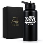 Your Dream Party Shop Best Dad Ever Gifts Su Şişesi - 32 oz En İyi Baba Bardak Babalar Günü Hediyeleri, Baba için Yalıtımlı Su Şişeleri, Yeni Baba Hediyesi, Oğlundan Baba Doğum Günü Hediyesi, Baba Kupası Bardak