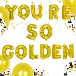 You're So Golden Balonlar Afiş Mutlu Altın Doğum Günü Afişi Doğum Günü Partisi Süslemeleri