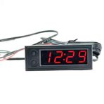 YOURRYONG Çok fonksiyonlu dijital ekran elektronik saat modülü zaman sıcaklık sensörü voltaj algılama güç çıkışı bellek (kırmızı)