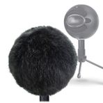 YOUSHARES Blue Snowball Microphone Furry Windscreen Pop Filter Muff - Mikrofon Kürk Rüzgar Koruması Pop Koruma Blue Snowball Ice Mikrofon için (siyah)