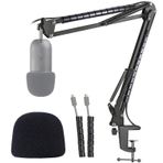 YOUSHARES Fifine k678 mikrofon kolu, pop filtreli mikrofon kolu ve esnek kablo kanalı, Fifine USB Podcast mikrofon Boom Arm ile uyumlu, k678 mikro kollu mikrofon standı