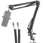 YOUSHARES Wave1 Mikrofon Kolu - Wave 3 Mikrofon Standı Mikrofon Kolu Klipsli Montaj Boom Arm Elgato Wave 1/3 Kondansatörlü Mikrofon ile Uyumlu, 3/8 inç ila 5/8 inç Adaptör Mikrofon için