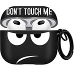Youtec AirPods 3 Kılıf 2021, Don't Touch Me Anahtarlık ile Airpods Kapağı Yumuşak Sevimli Darbeye Dayanıklı Kılıf Kadın Erkek AirPods 3 Şarj Kılıfı ile Uyumlu - Siyah
