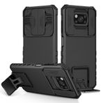 YOUULAR Honor Magic4 Lite/Honor X9/Honor X30 ile Uyumlu Kılıf Boyutlu Braket Sürgülü Pencere Cep Telefonu Kılıfı Darbeye Dayanıklı Koruyucu Telefon Kılıfı Askeri Kılıflar Siyah