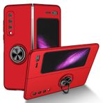 YOUULAR Samsung Galaxy Fold için katlanabilir cep telefonu kılıfı, [araç tutucu desteği] Cilt hissi tampon, yağlı sprey boya, darbeye dayanıklı koruyucu kılıf Samsung Galaxy Fold için kırmızı