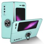 YOUULAR Samsung Galaxy Fold için katlanabilir cep telefonu kılıfı, [araç tutucu desteği] Cilt hissi veren tampon, yağlı sprey boya, darbeye dayanıklı koruyucu kılıf, Samsung Galaxy Fold için, gök