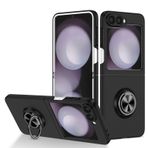 YOUULAR Samsung Galaxy Z Flip 6 5G için katlanabilir cep telefonu kılıfı, [araç tutucu desteği] cilt hissi, tampon, yağlı sprey boya, darbeye dayanıklı koruyucu kılıf, Samsung Z Flip6 için, siyah