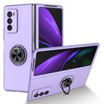 YOUULAR Samsung Galaxy Z Fold 2 5G için katlanabilir cep telefonu kılıfı, [araç tutucu desteği] cilt hissi, tampon, yağlı sprey boya, darbeye dayanıklı koruyucu kılıf, Samsung Z Fold2 için, mor