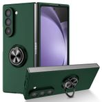 YOUULAR Samsung Galaxy Z Fold 6 5G için katlanabilir cep telefonu kılıfı, [araç tutucu desteği] cilt hissi, tampon, yağlı sprey boya, darbeye dayanıklı koruyucu kılıf, Samsung Z Fold6 için, yeşil