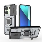 YOUULAR Xiaomi Redmi Note 13 Pro 4G/Xiaomi Poco M6 Pro 4G için Cep Telefonu Kılıfı Destek Araba Tutucu Sürgülü Pencere Darbeye Dayanıklı Koruyucu Telefon Kılıfı Askeri Kılıflar Lens Koruması Gri