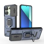 YOUULAR Xiaomi Redmi Note 13 Pro 4G/Xiaomi Poco M6 Pro 4G için Cep Telefonu Kılıfı Destek Araba Tutucu Sürgülü Pencere Darbeye Dayanıklı Koruyucu Telefon Kılıfı Askeri Kılıflar Lens Koruması Mavi