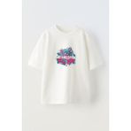Youwinner Robot Kopek Tasarım Baskılı Pamuk Beyaz Oversize T-Shirt