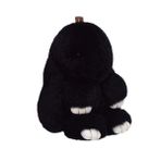 youyoucool Sevimli Tüylü Tavşan Anahtarlık Kürk Anahtarlık Kadınlar için Çanta Oyuncaklar Bebek Kabarık Ponpon Sevimli Anahtarlık, Siyah, 5.7 x 4.3 inch