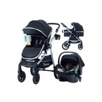Yoyko Luxury 3 In 1 Siyah Silver Travel Sistem Bebek Arabası