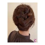 YOYYO Vintage Retro Şık Kahve Renkli İncili Kıstırmalı Saç Tokası 11cm - Modern Topuz Tokası Klipsli Toka