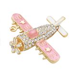 YQHWLKJ Güzel Uçak Anahtarlık Nefis Çiçek Yıldız Kristal Rhinestone Çanta Çanta Toka Kolye Anahtarlık-Pembe