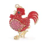 YQHWLKJ Horoz Tavuk Anahtarlık Kristal Biblo Anahtarlık Zincirler Tutucu Metal Hayvan Anahtarlıklar-Horoz