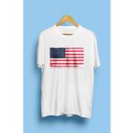 YQYQ Amerika Ülke Bayrak Temalı Tasarım Baskılı Unisex Tişört YQYQ0533T