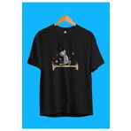 YQYQ Oversize Reformer Pilates Spor Sporcu Çalışkan Kedi Tasarım Baskılı Unisex Tişört YQYQ1963X