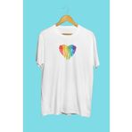 YQYQ Renkli Yapboz Kalp Lgbt Tasarım Baskılı Unisex Tişört