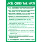 Yr Yıldırım Acil Çıkış Talimatı Ikaz Levhası