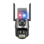 YS-18 Kablosuz Wifi ip 6 Megapixel Ultra HD Mavi kırmızı ışıklı Alarmlı Ev, Ofis Güvenlik Kamerası