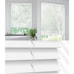 YS Perde Tasarım Wooden Blinds %100 Doğal Ahşap Jaluzi Perde , 50MM Alüminyum Kasalı Yüksek Kaliteli - Beyaz (M.i) WDBJ/Mİ1605 - 230 x 250