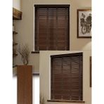 YS Perde Tasarım Wooden Blinds %100 Doğal Ahşap Jaluzi Perde , 50MM Alüminyum Kasalı Yüksek Kaliteli - Ceviz Kurdelalı WOOD/X232 - 80 x 290