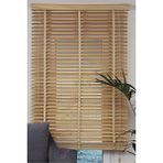 YS Perde Tasarım Wooden Blinds %100 Doğal Ahşap Jaluzi Perde , 50MM Alüminyum Kasalı Yüksek Kaliteli - Meşe Kurdelalı WOODWH/V211 - 80 x 100
