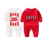 YSCULBUTOL Bebek Zıbını Yummz Domates Ketçap Hardal Kırmızı Sarı İkizler Set Erkek Kız Çocuk Giysileri İkizler Bebek Kıyafetleri, Pop, 6-9 Months