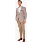 Ysf Erkek Açık Kahverengi Slim Fit Desenli Spor Keten Ceket - 46 / 6 - 4 Drop