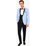 Ysf Erkek Açık Mavi Slim Fit Mono Yaka Yelekli Damatlık - 48 / 6 - 6 Drop