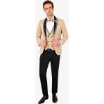 Ysf Erkek Bej Slim Fit Şal Yaka Yelekli Damatlık - 44 / 6 - 6 Drop