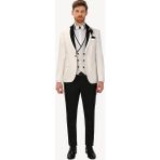 Ysf Erkek Beyaz Çıkma Şal Yaka Slim Fit Damatlık - 56 / 6 - 6 Drop