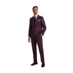 YSF Erkek Bordo Regular Fit Kruvaze Takım Elbise