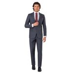 YSF Erkek Gri Lacivert Regular Fit Takım Elbise