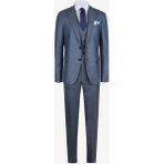 Ysf Erkek Gri Mavi Yelekli Ekose Regular Fit Takım Elbise - 48 / 6 - Gri - Mavi - 6 Drop