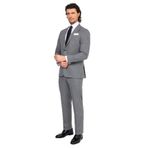 YSF Erkek Gri Regular Fit Çift Yırtmaç Takım Elbise